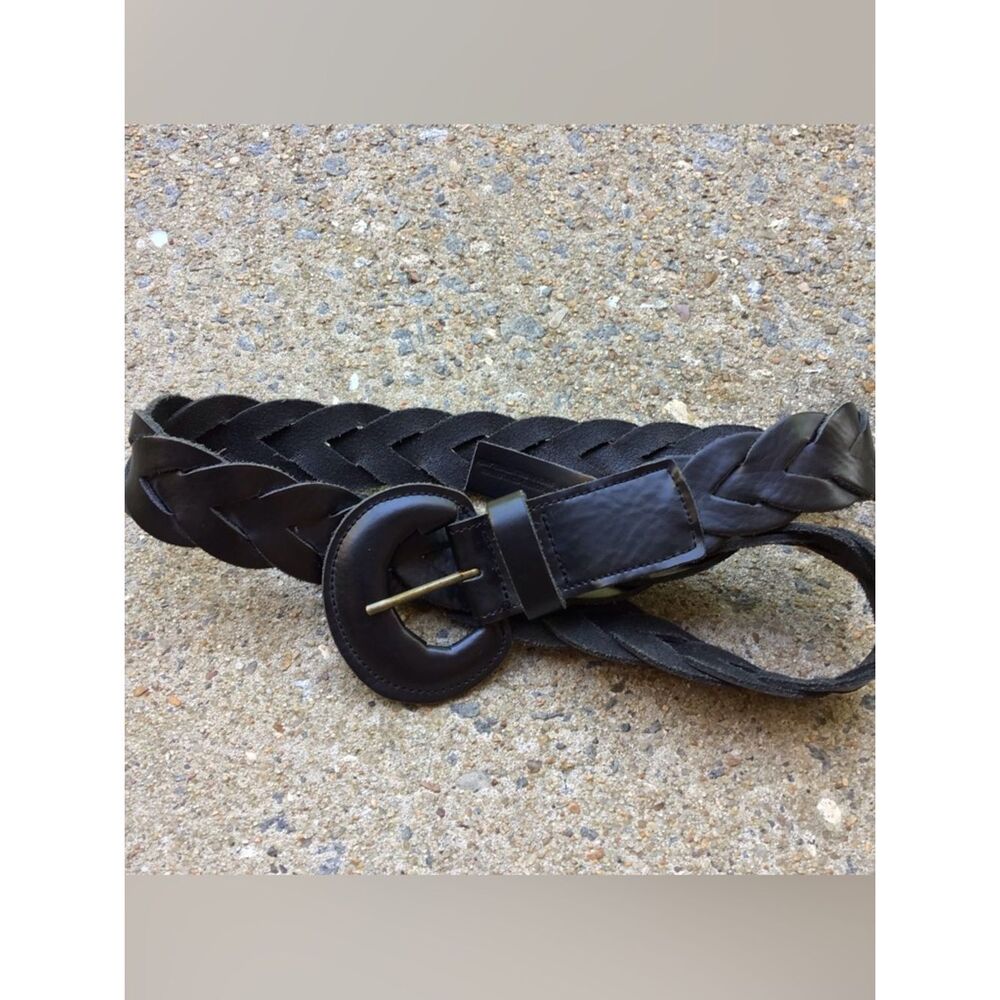 Summum Cow Leather Black Braided Belt